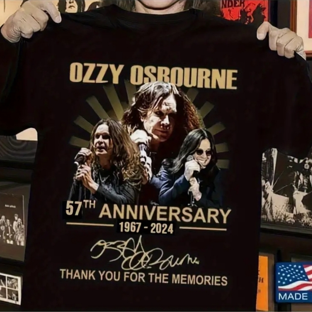 NWT Ozzy Osbourne 57th Anniversary T-Shirt RIP Memorial Tshirt *UNISEX